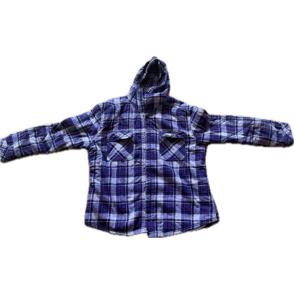 Boston Traders Plaid Purple Faux Fur Lined Jacket Coat Women’s 2XL ***